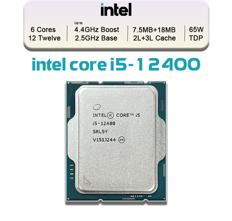 CPU INTEL Core i5-12400 (Upto 4.4Ghz, 6 nhân 12 luồng, 18MB Cache, 65W) - Socket Intel LGA 1700)_Tray