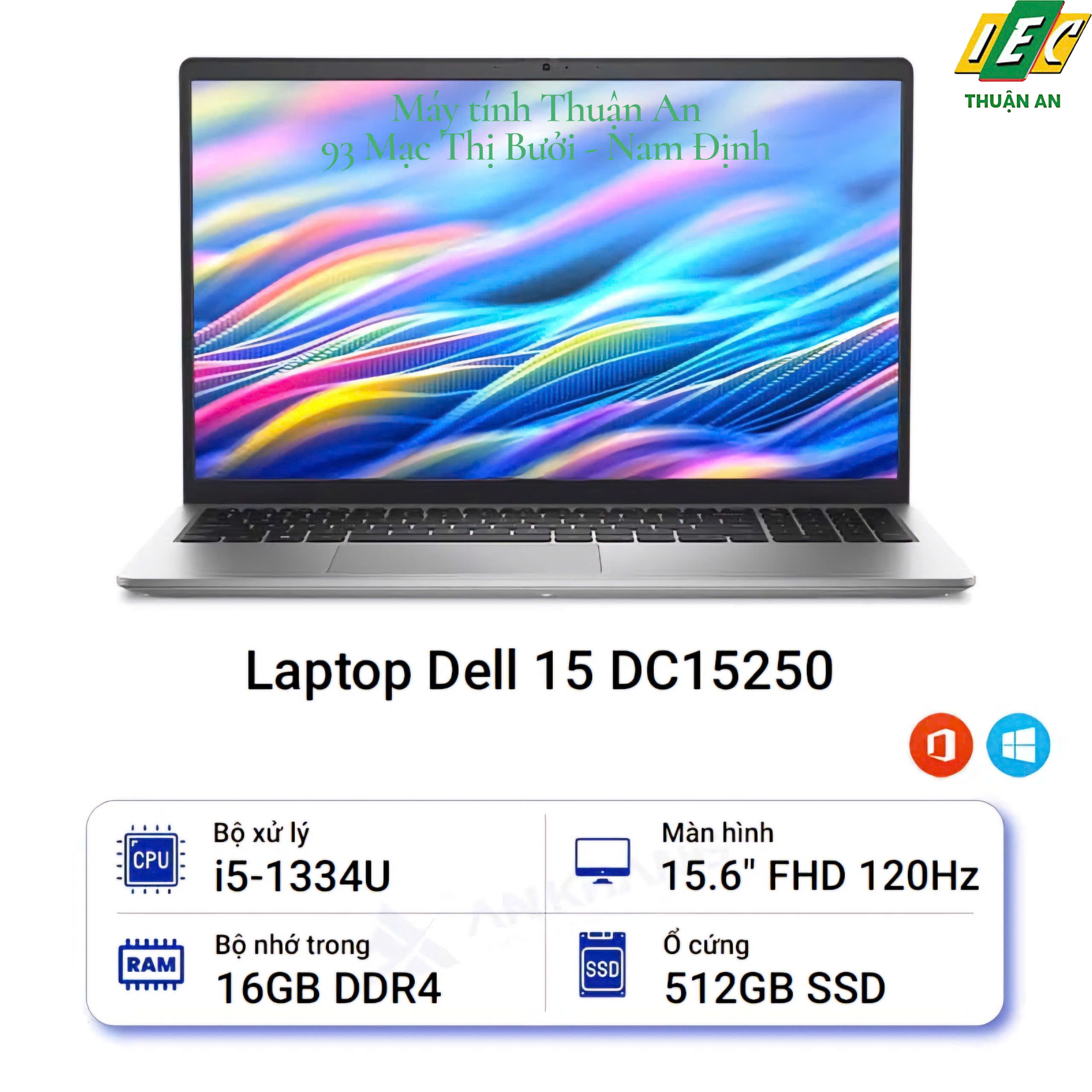 Laptop Dell 15 DC15250 71071928 (Intel Core i5-1334U | 16GB | 512GB | Intel Graphics | 15.6 inch FHD IPS | Win 11 | Bạc)