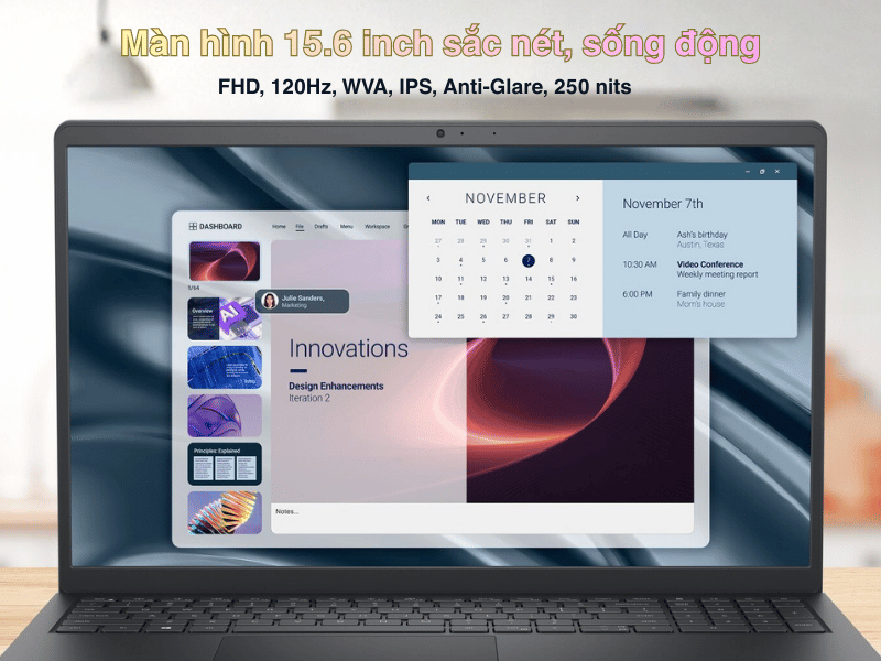 Laptop Dell Pro 15 Essential PV15255 (AMD Ryzen 5 7520U, RAM 8GB, SSD 512GB, 15.6 inch FHD IPS - NK