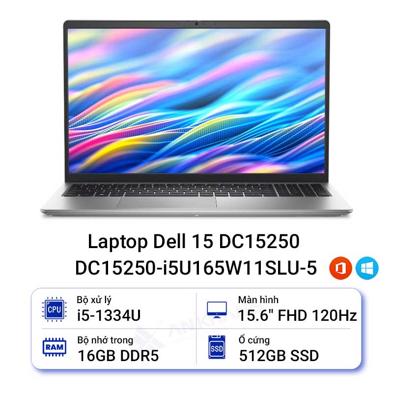 DELL 15 DC15250 (i5-1334U, 16GB, 512GB SSD, 15.6" FHD, UMA, Win11, Office Home 24, Bạc)(DC15250-i5U165W11SLU-5)